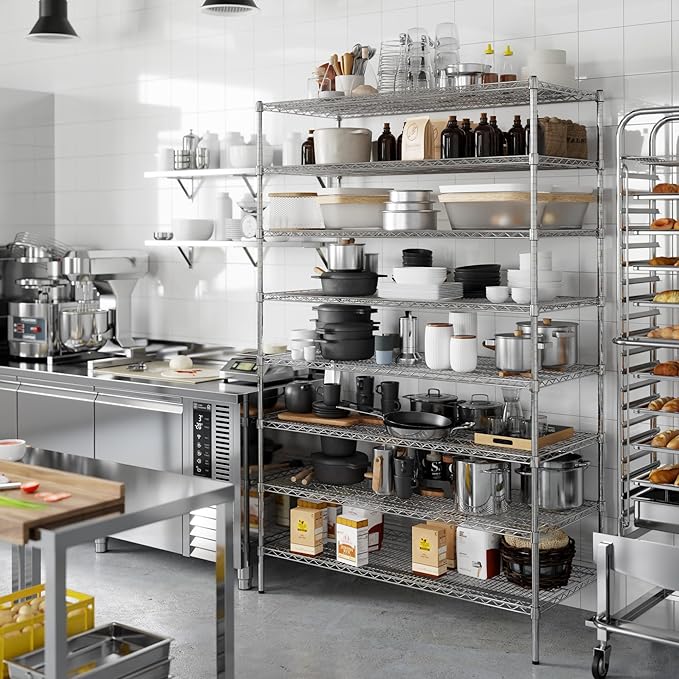 24" Deep x 54" Wide x 86" Height Wire Shelving Kit | 8-Tier | NSF Commercial Storage Rack Unit