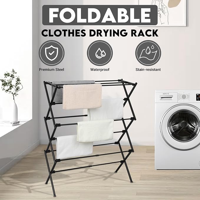 ZOES HOMEWARE Clothes Drying Rack, Collapsible Drying Rack Clothing - Image 2