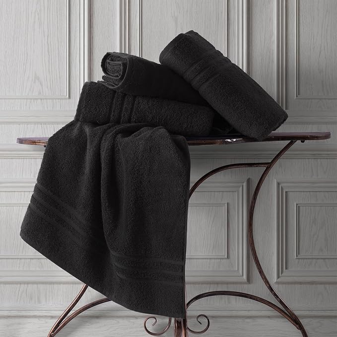 Hawmam Linen Black Bath Towels 4-Pack - Image 6