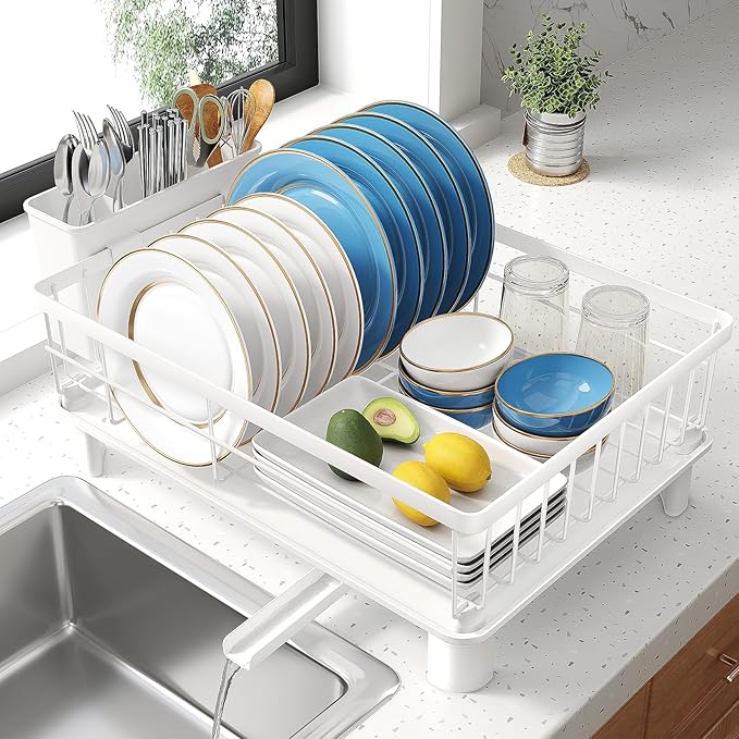 SNTD Dish Drying Rack for Small Kitchen Counter, 12.9" W x 16.9" L, Rotating by SNTD