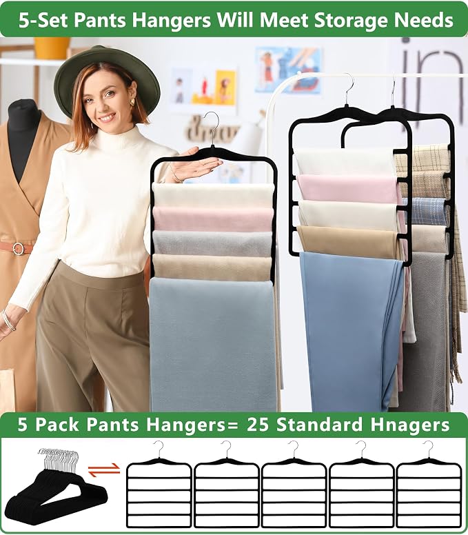 Pants Hangers Space Saving, 5P Scarf Hangers - Image 4