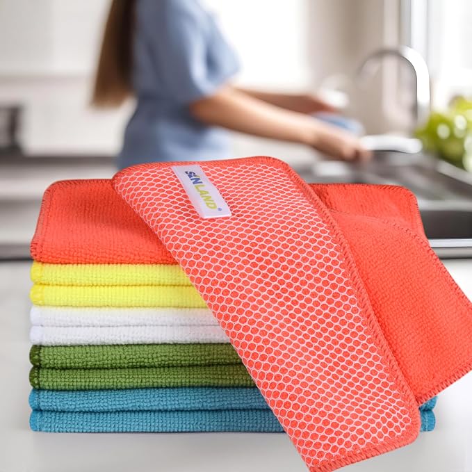 SINLAND Dish Cloth for Washing Dishes Kitchen Washcloth Cleaning Cloth - Image 7
