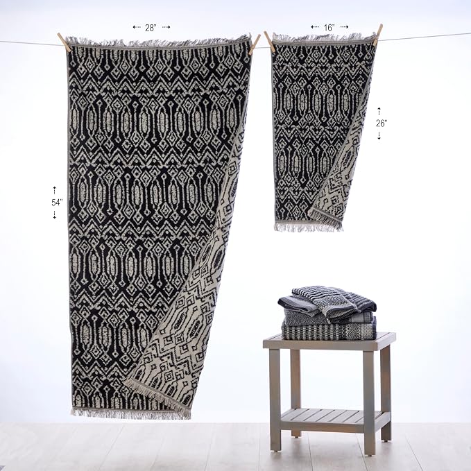 SKL Home Nador Bath Towel Set-4pc, Premium 100% Cotton, 2 hand towels. 600 GSM. - Image 6