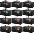 12 Pack Moving Bags with Full-Open Side Zipper, Extra Large 93L Heavy Duty by RMOHRO