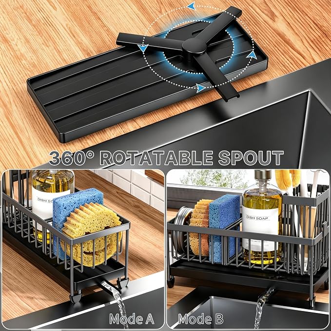 Cisily Sponge Holder for Kitchen Sink, Sink Caddy Organizer - Image 3