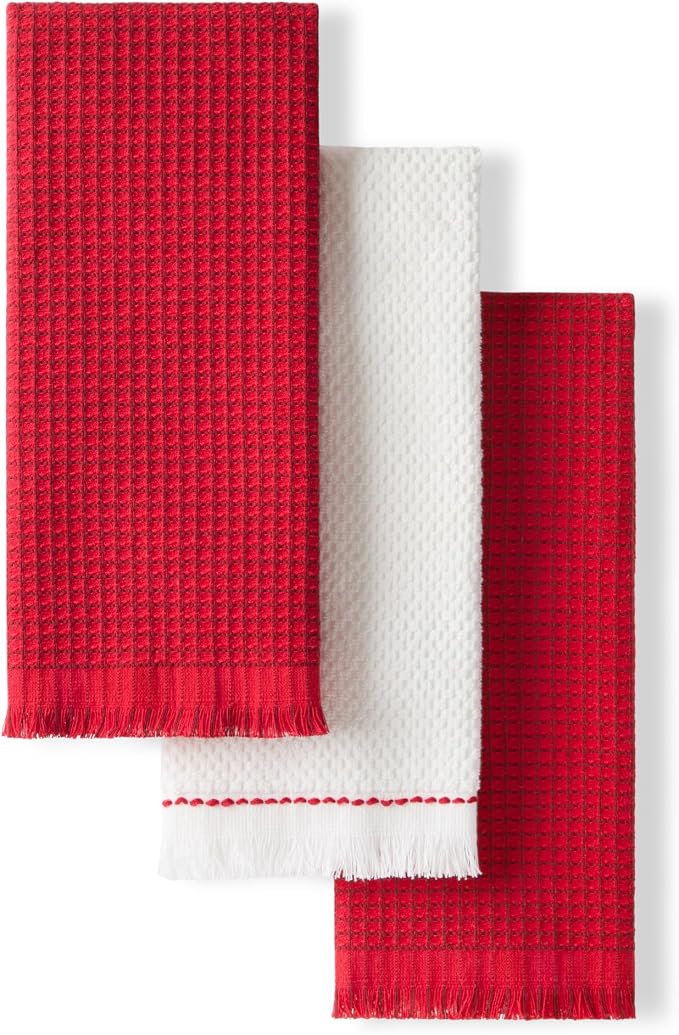 KitchenAid Gourmet Series Gridlines Kitchen Towels 3-Pack Set, 100% Cotton by KitchenAid