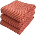 Peach Coral Salmon Kitchen Dish Towels, 100% Cotton by SerafinaHome