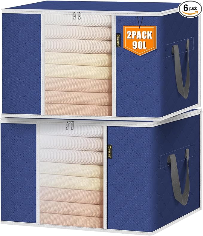 BALEINE 2 Pack Clothes Storage Bags, 24 Gallon Storage Containers by BALEINE