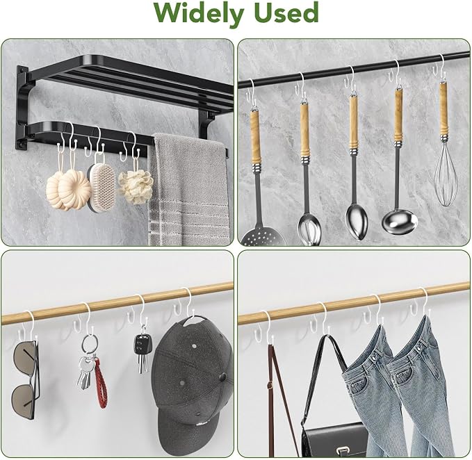 Goowin 24 Pack Shower Curtain Hooks, Simple Shower Curtain Rings, Sturdy Shower - Image 7
