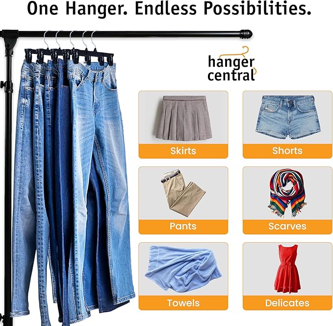12 Inch 12 Pack Pants Hangers, Slim Plastic Clothes Hangers - Image 6