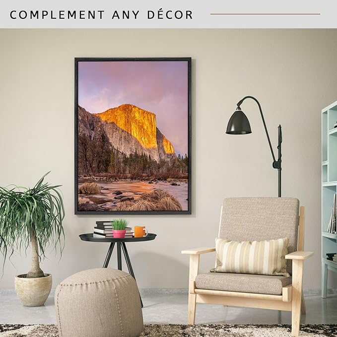 Canvas Floater Frame for 20x20 Canvas Prints Fits 1.25 Inch Deep Canvas Walnut Floating Frame for Modern Wall Art and Gallery Display