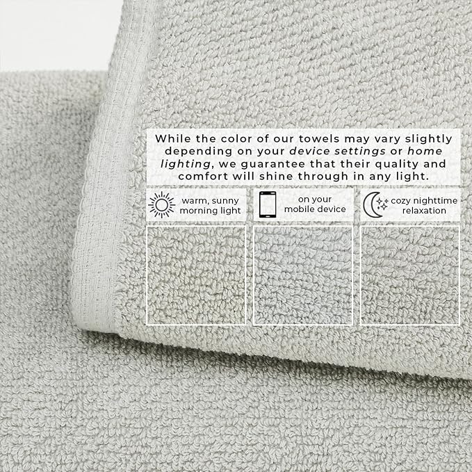 Great Bay Home 100% Cotton 4 Pack 54x27 Bath Towel Set - Image 5