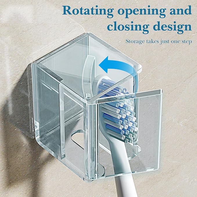 4 Pack Toothbrush Holders for Bathrooms Shower, Wall Mount Toothbrush Organizer - Image 3