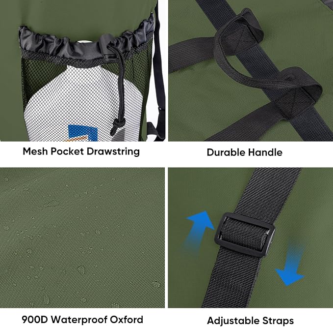 BALEINE 120L Laundry Bag Backpack, 900D Oxford Fabric Large Travel Laundry Bags - Image 5