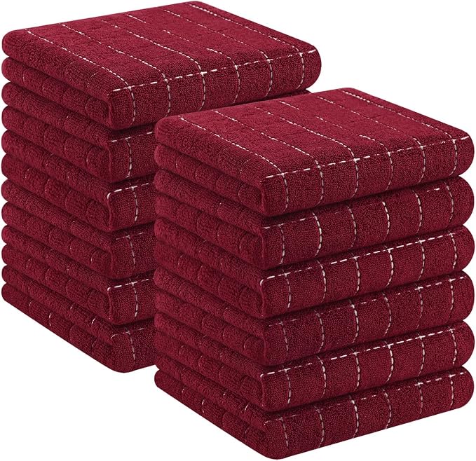 Homaxy 100% Cotton Terry Kitchen Towels, 12 Pack by Homaxy