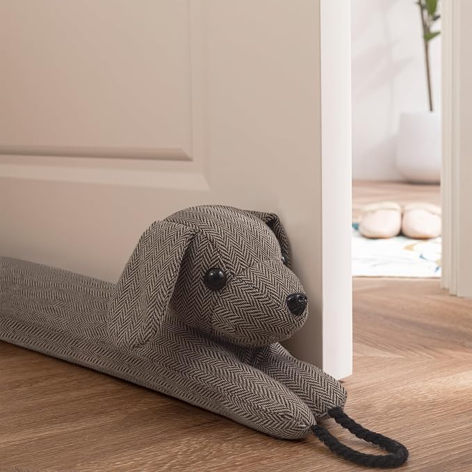 habibee Door Draft Stopper, Weighted Noise Blocker 38 in Coffee Dog | Robust - Image 3