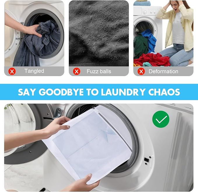 8 Pack Mesh Laundry Bags for Delicates, Laundry Bags Mesh Wash Bags in 7 Sizes - Image 5