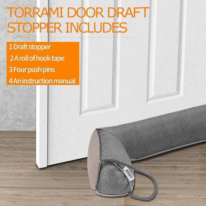 TORRAMI 30" Door Draft Stopper for Bottom of Doors, Seal Blocks Hot Air - Image 6