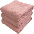 Light Pink Kitchen Hand Dish Towels, 100% Cotton by SerafinaHome