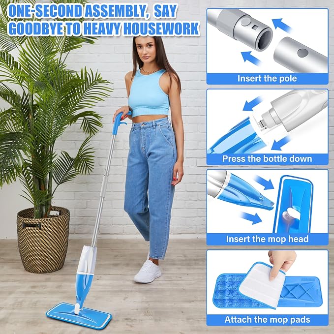 Spray Mop for Floors Cleaning: Hardwood Floor Mop Microfiber Wet Dust Mops | - Image 5