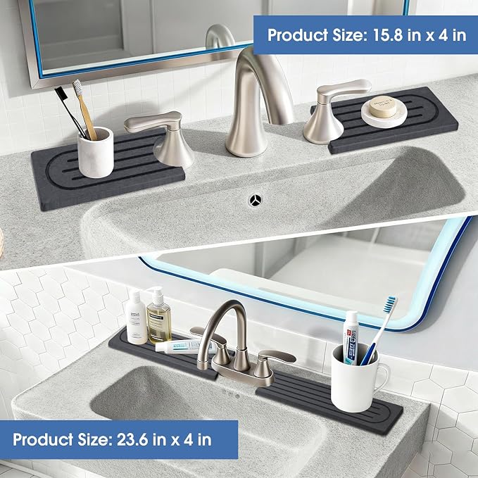 Stone Faucet Mat for Kitchen Sink, Water Absorbing Stone Faucet Splash Guard - Image 6