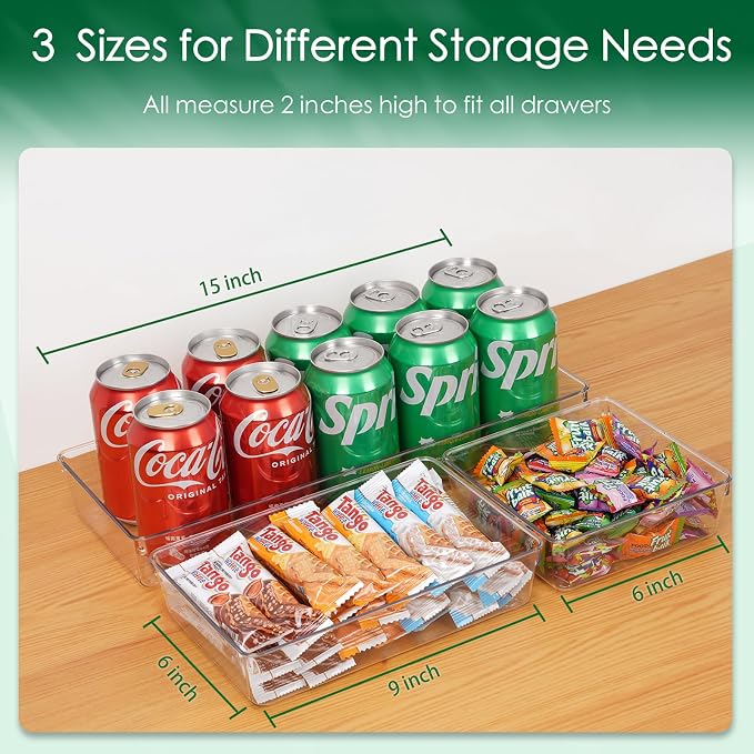Drawer Organizer Set, Acrylic Non Slip Non Cracking Kitchen Drawer Storage Tray - Image 3