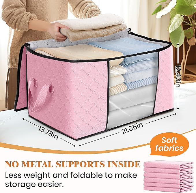 6 Pack Storage Bags for Clothes Blanket Storage Bins - Image 2