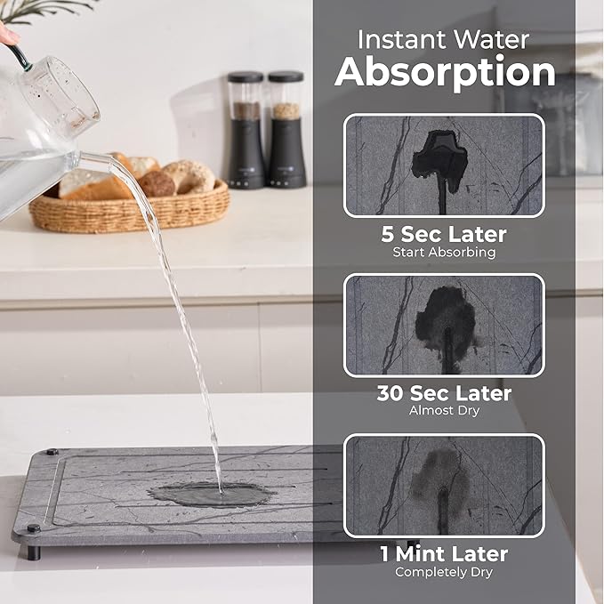 Dish Drying Mat for Kitchen Counter, Drying Matt Kitchen Counter+Sink Caddy | - Image 3