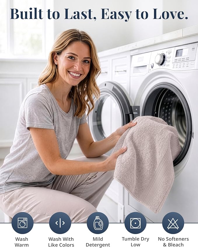 LANE LINEN Soft Hand Towels 100% Cotton 4 Pack Soft Absorbent - Image 7