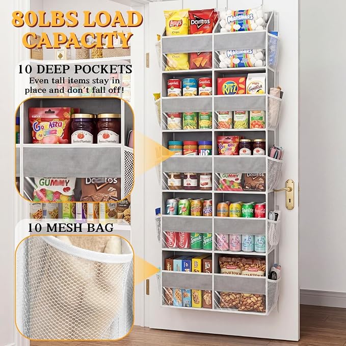 5-Tier Over Door Organizer, 10-Compartment Wide Storage Rack | 20" wide - Image 3