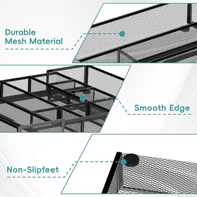 2 Pack Expandable Desk Drawer Organizer, 10 Compartments, expands from 8.74 to - Image 6