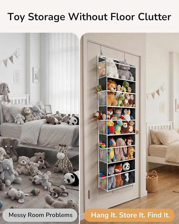 ULG Stuffed Animal Organizer Over the Door, Large Hanging Plush Toy Storage - Image 2