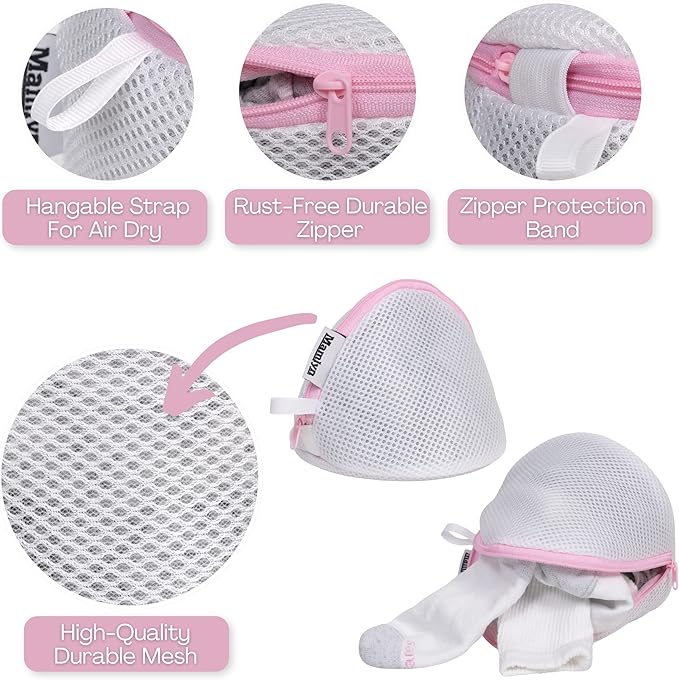 Mamlyn Mesh Bra Bags for Washing Machine, Lingerie wash Bags for Laundry - Image 4