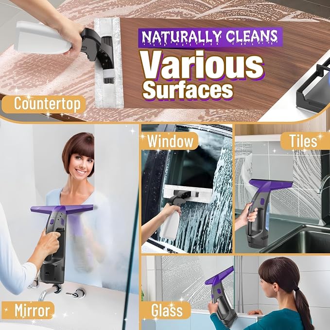 Window Vacuum Squeegee Cordless, 2000Pa Electric Window Cleaner Tool - Image 7