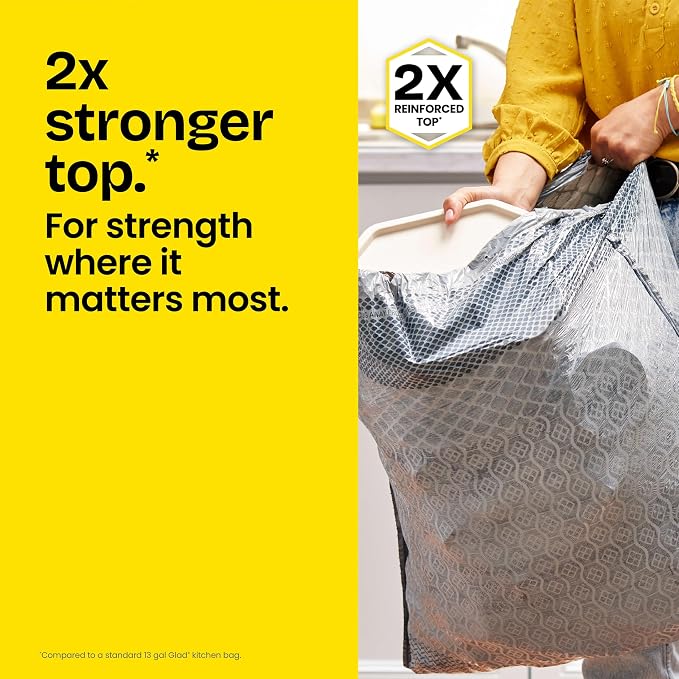 Glad ForceFlex MaxStrength Kitchen Trash Bags, Rip and Tear Resistant, Fresh - Image 2