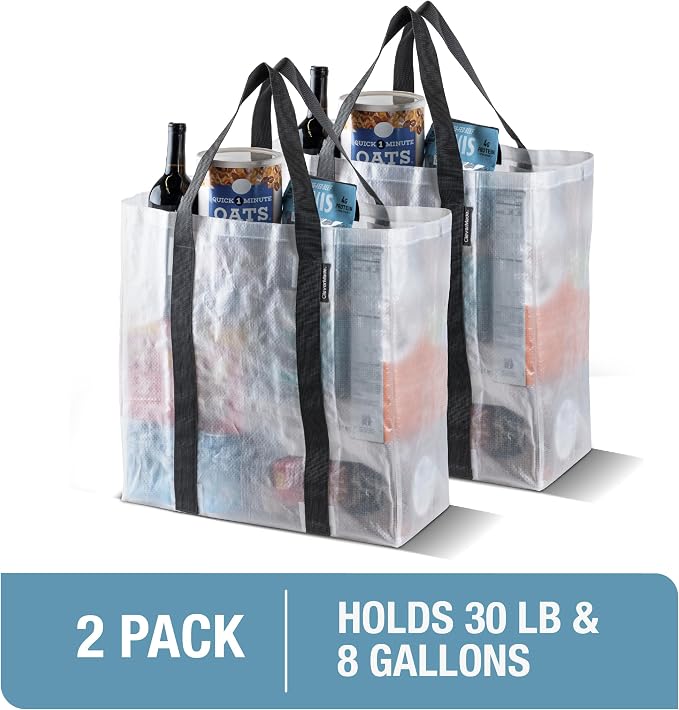 CleverMade Storage Tote - 42L - Transparent | Load Groceries - Image 8