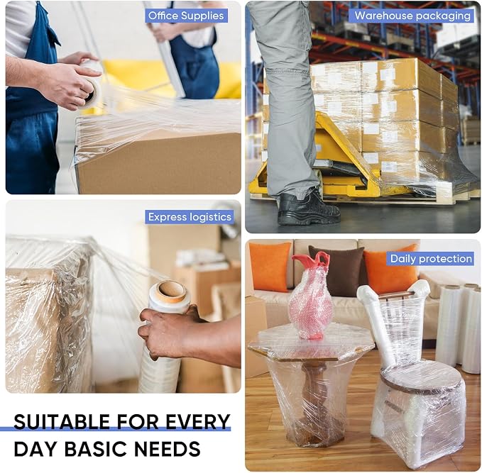 AISEY Stretch Wrap Roll Heavy Duty Plastic Moving Wrap 15" X 500FT - Image 7