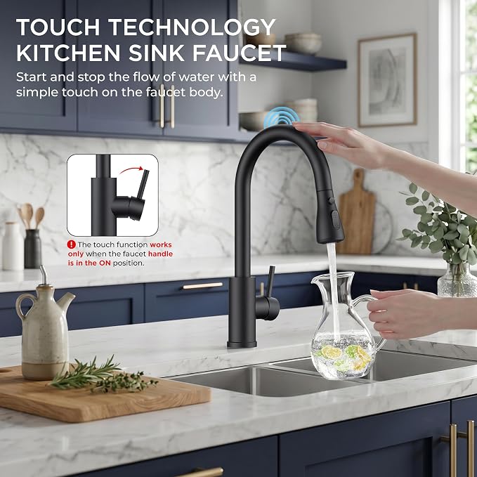 FORIOUS Black Touch Kitchen Faucet - Image 2