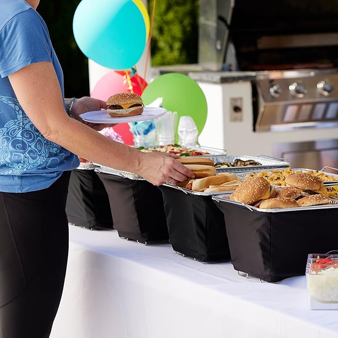 2-Pack Chafer Wind Guard Cover for Chafing Dish - Flame Retardant Fabric Screen for Food Warmers - Chafing Dish Wind Guard - Breeze Protection & Heat Retention for Catering, Parties, Buffets - 90081