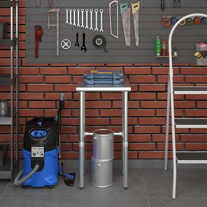 AmGood Stainless Steel Work Table Open Base | NSF Kitchen Island Food Prep | Laundry Garage Utility Bench (18" Long X 18" Deep)