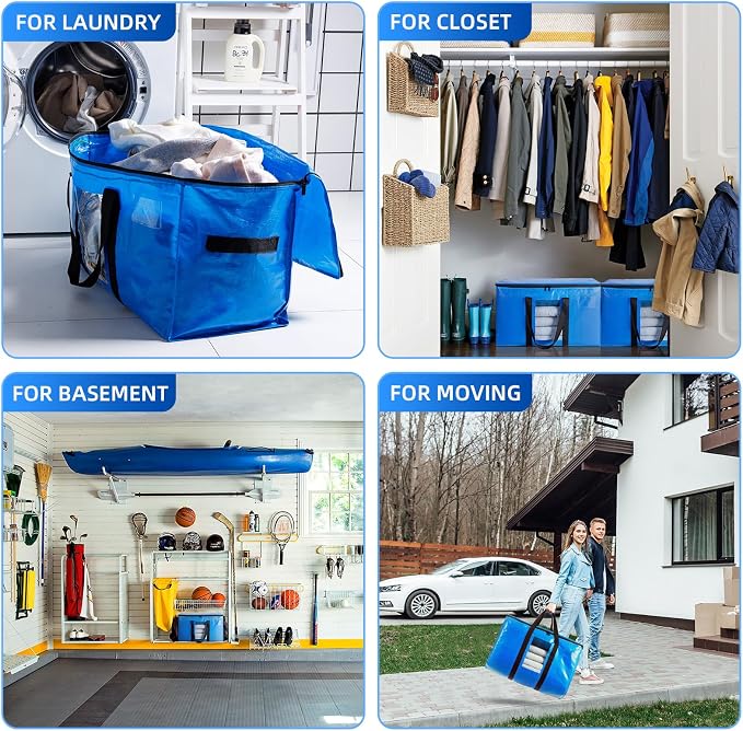 TAILI 2 Pack Blue Extra Large Moving Bags, Storage Bags - Image 9