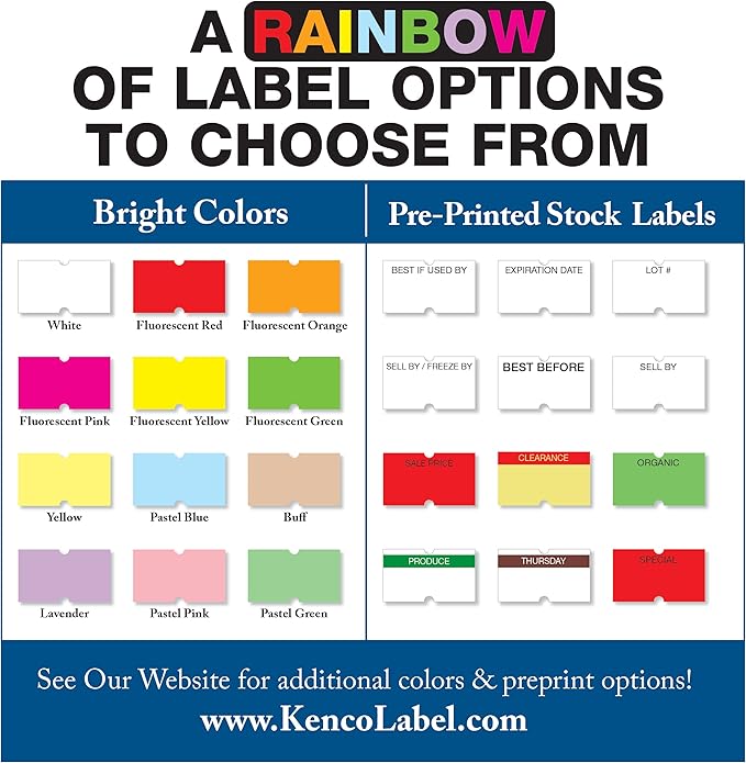 Kenco BK 1 Line Price Gun Kit - Includes 6,000 Labels, 2 Ink Rollers, Label Scraper - 8 Digit Labeler for Pricing, Dating, and Coding (BK-1 KIT 240,000 Labels)