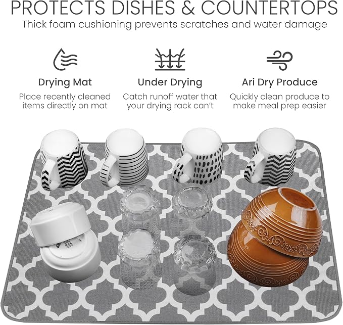 Bellemain Dish Drying Mat, Drying Matt Kitchen Counter - Image 5