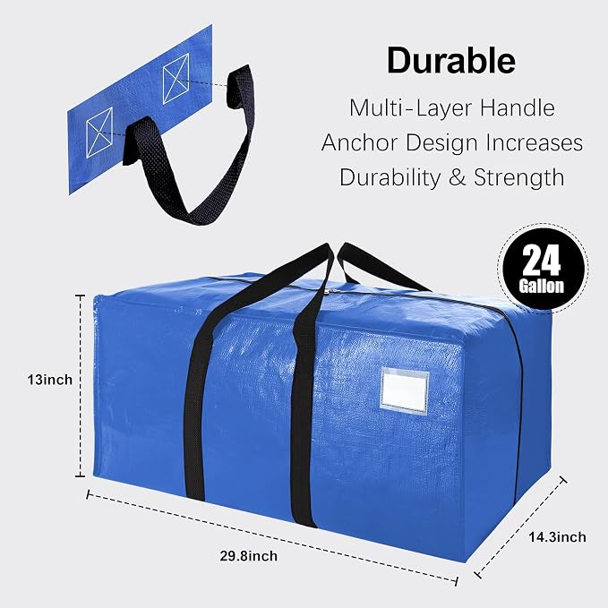 VELVETSURE Heavy Duty Extra Large Moving Bags W/Backpack Straps - Image 2