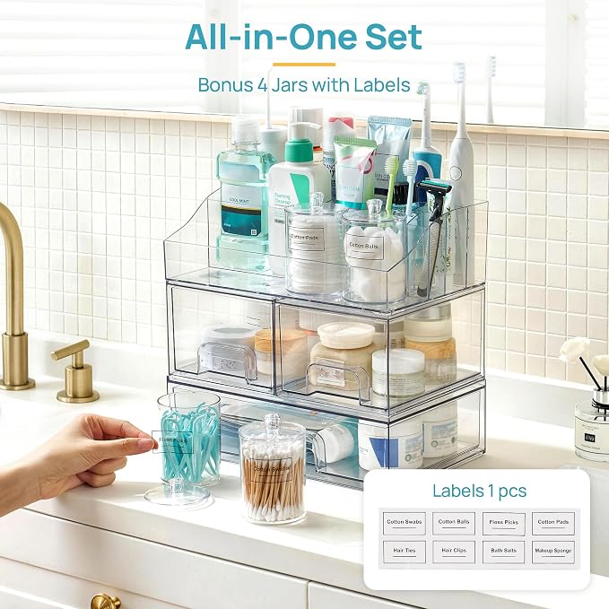 Vtopmart 8 PCS Bathroom Countertop Organizer, 1 Divided Tray - Image 5