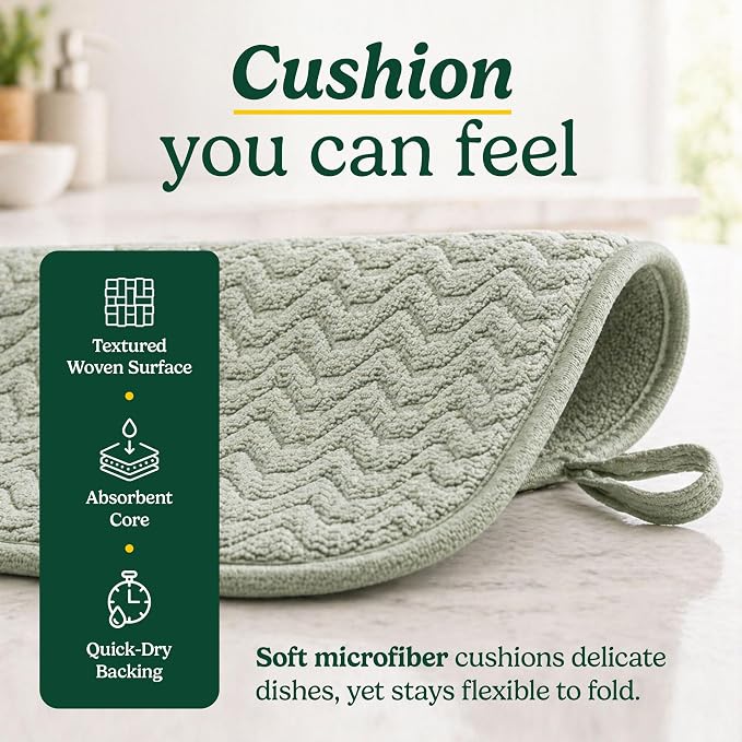 Cuisinart Dish Drying Mat for Kitchen Counter, quick-dry microfiber, machine - Image 5