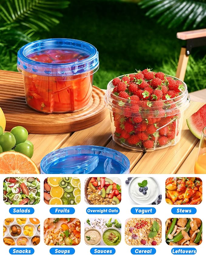 BiuLeon 12 Pack-16oz Freezer Storage Containers, Plastic Food Storage Containers - Image 6
