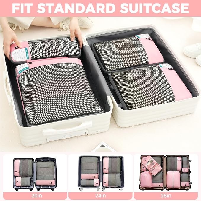 BAGAIL 4/6 Set/8 Set Compression Packing Cubes Travel Accessories Expandable - Image 8