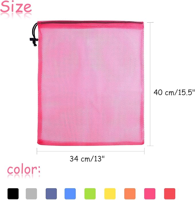 KUUQA 10 Pcs Mesh Drawstring Bag, Laundry Bag, Mesh Stuff Sack, Golf Ball Bag - Image 2