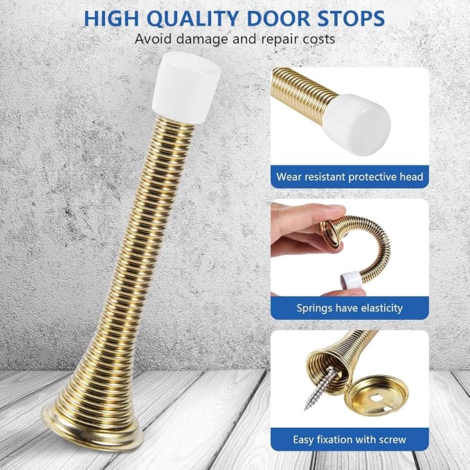 KISEER 24 Pack Spring Door Stops 3 1/4 Inch Flexible Heavy Duty Spring Door - Image 3
